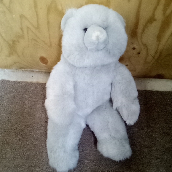 Plush Light Gray Teddy Bear - Picture 1 of 5